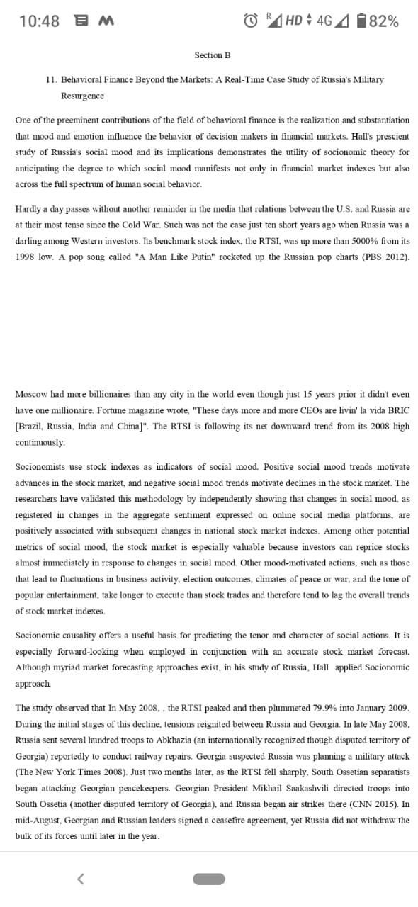 10 48 5 M Ba Hd 4 4g 4 82 Section B 11 Behavioral Finance Beyond The Markets A Real Time Case Study Of Russia S Mil 1