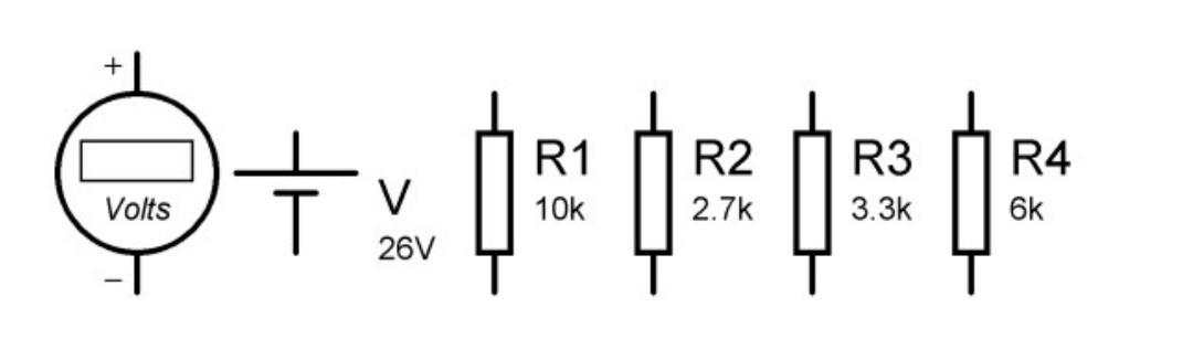 R2 V R1 10k I 1 R3 3 3k R4 6k Volts 2 7k 1