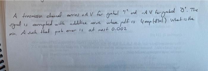 Dr A Trasmission Channel Arries Av For Symbol 7 And Av Forsyabel St The I Signal Is Compted With Additive Noise Whare 1