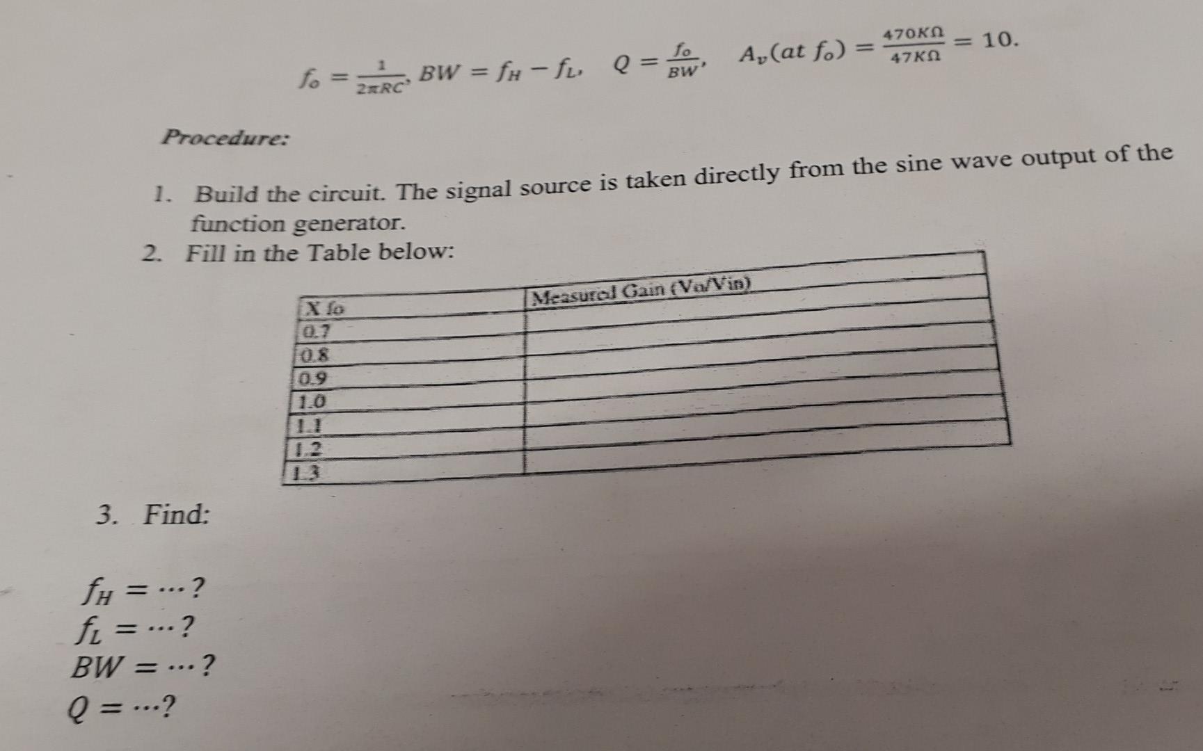 Iment V Active Filter Tok Ma 0 0940 47nf C1 R1 10 Scope Ch2 O 1uf To Scode Ch1 Materials Required 1 741cp Op Amp 2 3