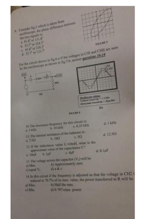 9 Considering Which Is Taken From Oscilloscope The Phase Difference Between The Two Signals Is 1x 131 35 71243 41 11 1