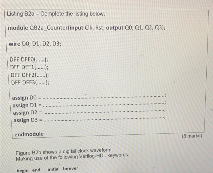 B Fill In The Missing Text Indicated By The Dotted Lines Required To Complete The Description Of The Counter Rst 1 2