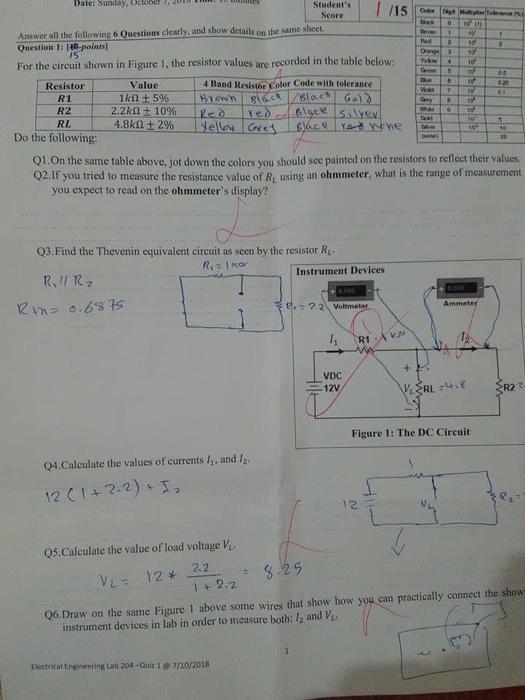 Soft Thed Ow 1 2 A 10 1 Ala Sis Date Sunday October Student S 1 15 E Durres Seore Answer All The Following 6 Questions 1