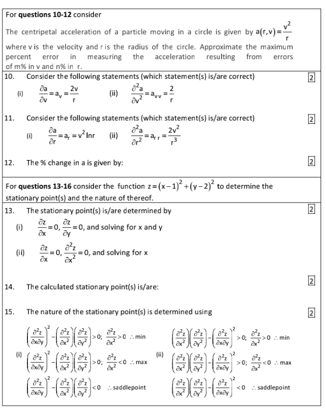 For Questions 10 12 Consider The Centripetal Acceleration Of A Particle Moving In A Circle Is Given By Alr V Where V 1