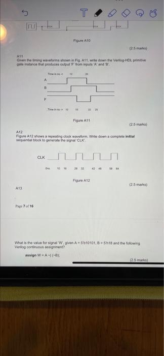To Figure A10 0 5 M Alt Given The Timing Waveforms Shown In Fig All Write Down The Verlog Hdl Primitive Gate Instance 1