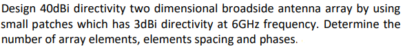 Design 40dbi Directivity Two Dimensional Broadside Antenna Array By Using Small Patches Which Has 3dbi Directivity At 6g 1