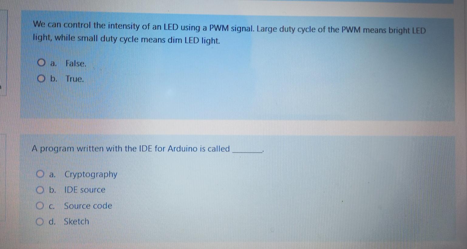 Time Left 1 26 29 An Led Is Connected To A Digital Output Of A Microcontroller As Shown Below The Led Will Be Turned On 2
