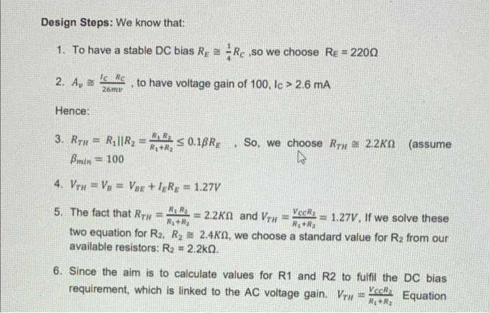 Aim To Design A Ce Transistor Amplifier Objectives 1 To Calculate Voltage Divider Bias Configuration Components 2 3