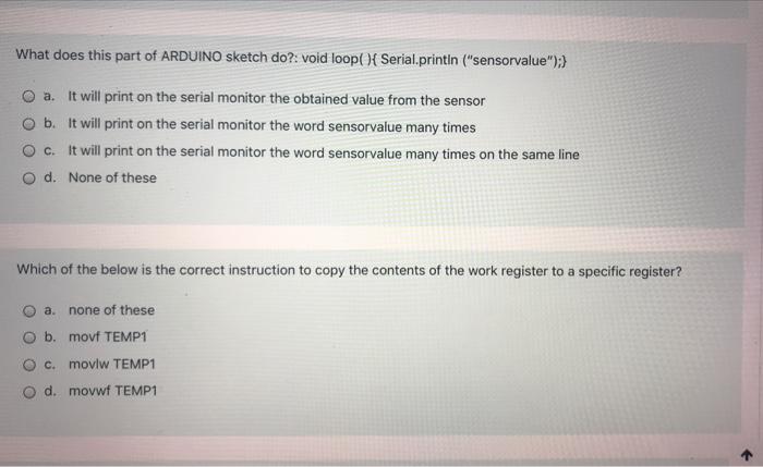 What Does This Part Of Arduino Sketch Do Void Loop Serial Println Sensorvalue A It Will Print On The Serial 1