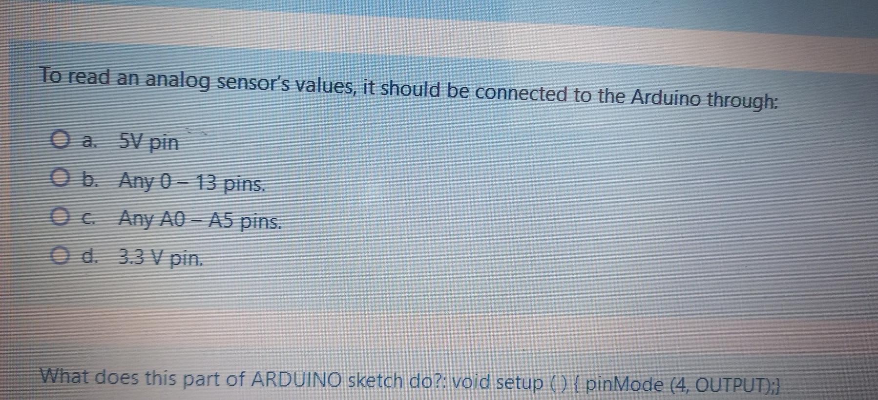 On 13 Et Red While Using Arduino Uno To Read From A 5v Sensor The Analog Read Has A Count Value Of 620 What Is The 2