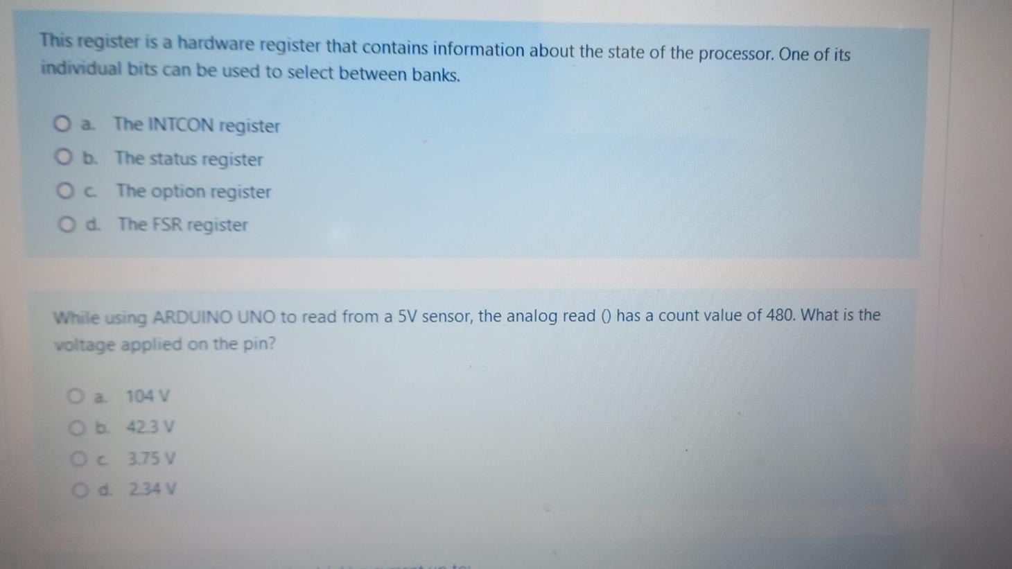 This Register Is A Hardware Register That Contains Information About The State Of The Processor One Of Its Individual B 1