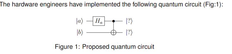 The Hardware Engineers Have Implemented The Following Quantum Circuit Fig 1 H La 16 O Figure 1 Proposed Q 1