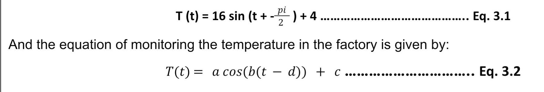 Pi Eq 3 1 T T 16 Sin T 4 And The Equation Of Monitoring The Temperature In 1