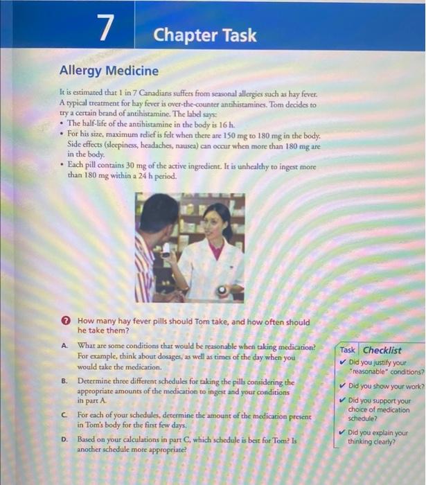 7 Chapter Task Allergy Medicine It Is Estimated That I In 7 Canadians Suffers From Seasonal Allergies Such As Hay Fevet 1