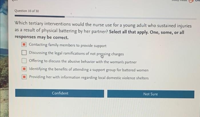 Question 10 Of 30 Which Tertiary Interventions Would The Nurse Use For A Young Adult Who Sustained Injuries As A Result 1