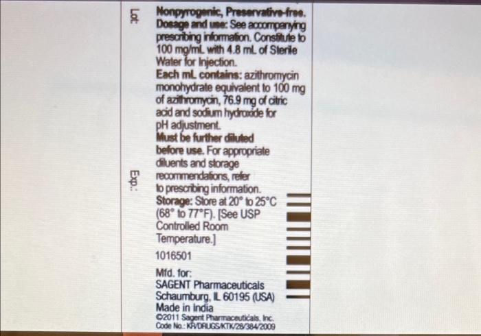 The Physician Orders Azithromycin For Injection 350 Mg Iv Now The Pharmacy Sends The Following Vial Of Powdered Azithro 2