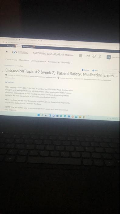 So22 Psg 1355 47 48 Por Discussion Topic 2 Week 2 Patient Safety Medication Errors Note 1