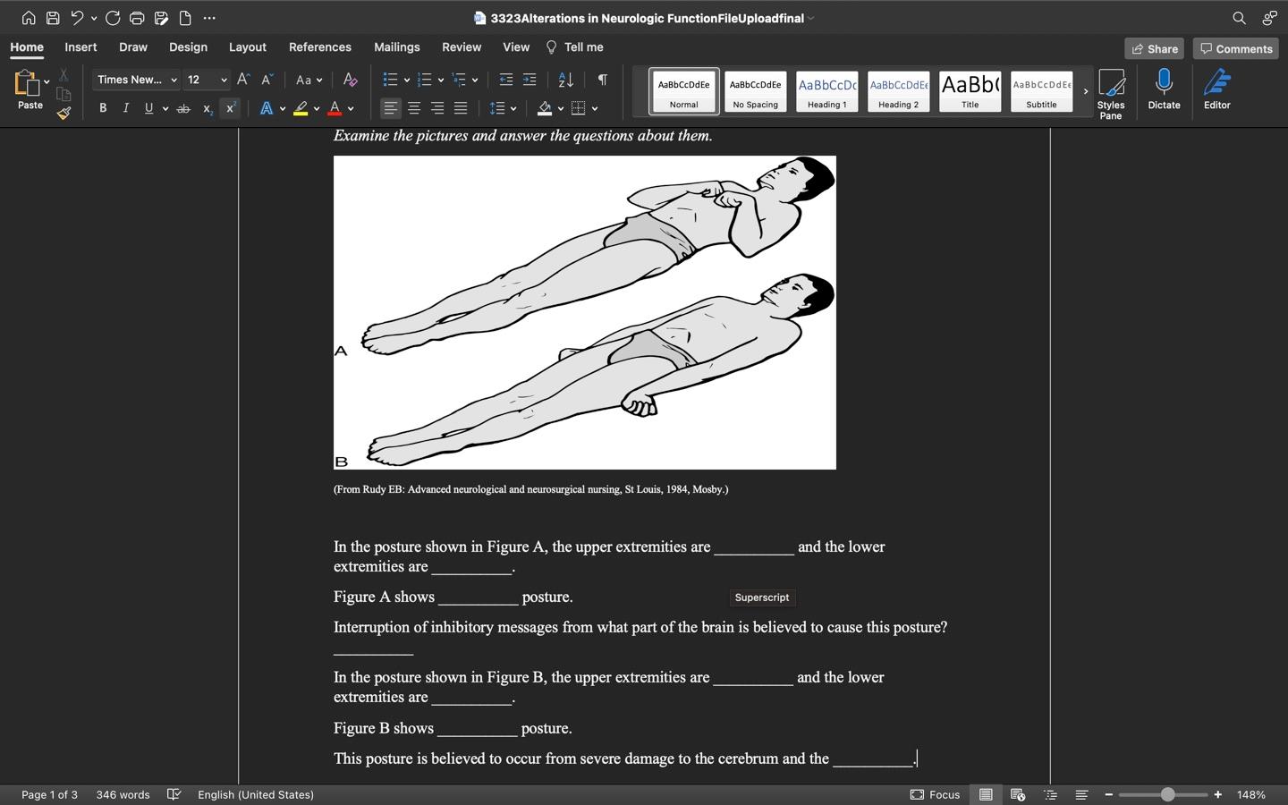 3323alterations In Neurologic Functionfile Uploadfinal Home Insert Draw Design Layout References Mailings Review View Te 1