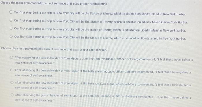 Choose The Most Grammatically Correct Sentence That Uses Proper Capitalization In Observance Of Martin Luther King Jr 2