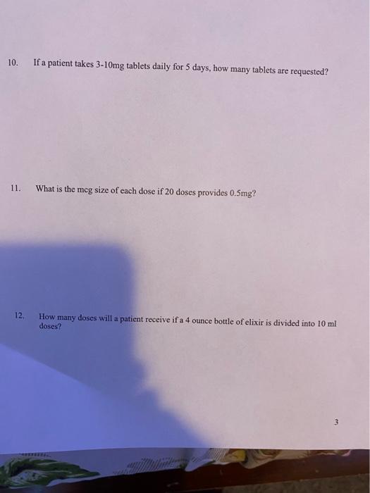 Solve The Following Problems 1 Determine The Dosage In Teaspoonfuls If One Pint Of Syrup Is Divided Into 48 Equal Dose 3