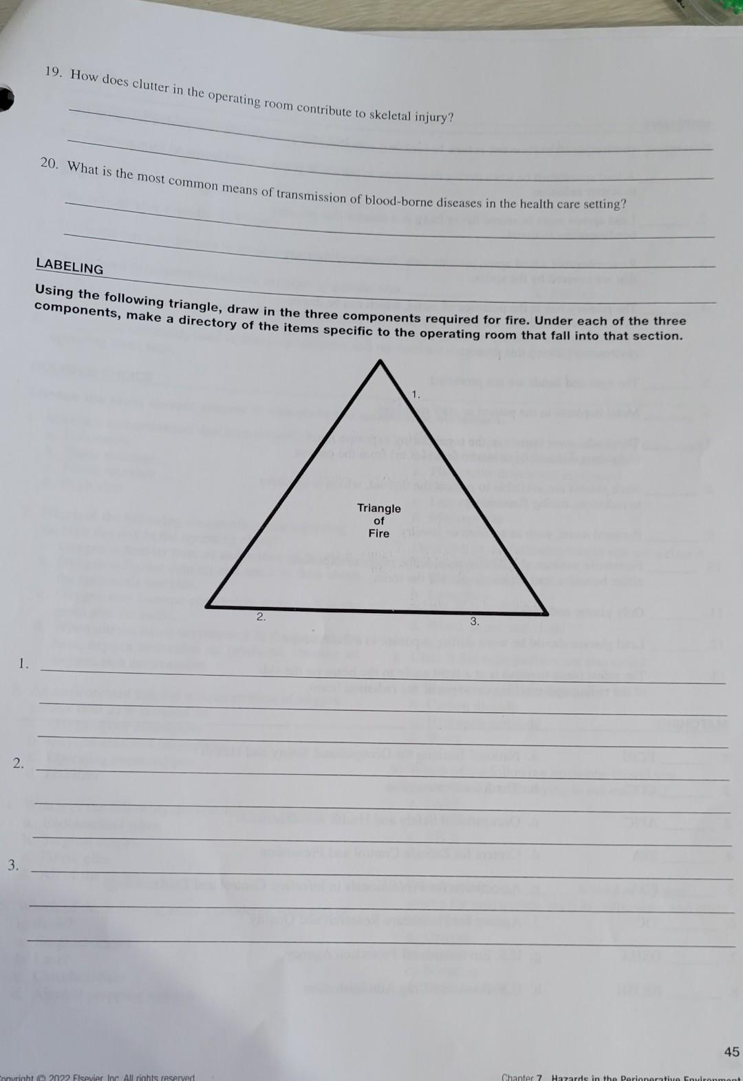 Short Answers Provide A Short Answer For Each Question Or Statement 1 What Are Some Common Causes Of Occupational Inju 3