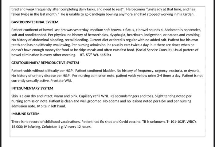 Patient Fred Mcdonald Fm Demographic Information Admission Information Allergy Status Age 72 Male Arrived In The 2