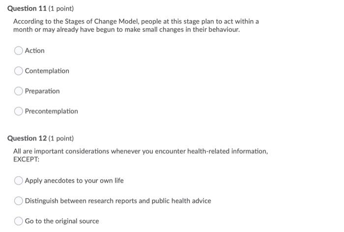 Question 8 1 Point When Learning About The Risks And Benefits Of A Target Behaviour All Of The Following Are Importan 3