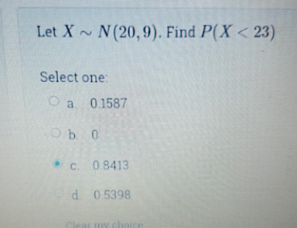 Let X N 20 9 Find P X 1