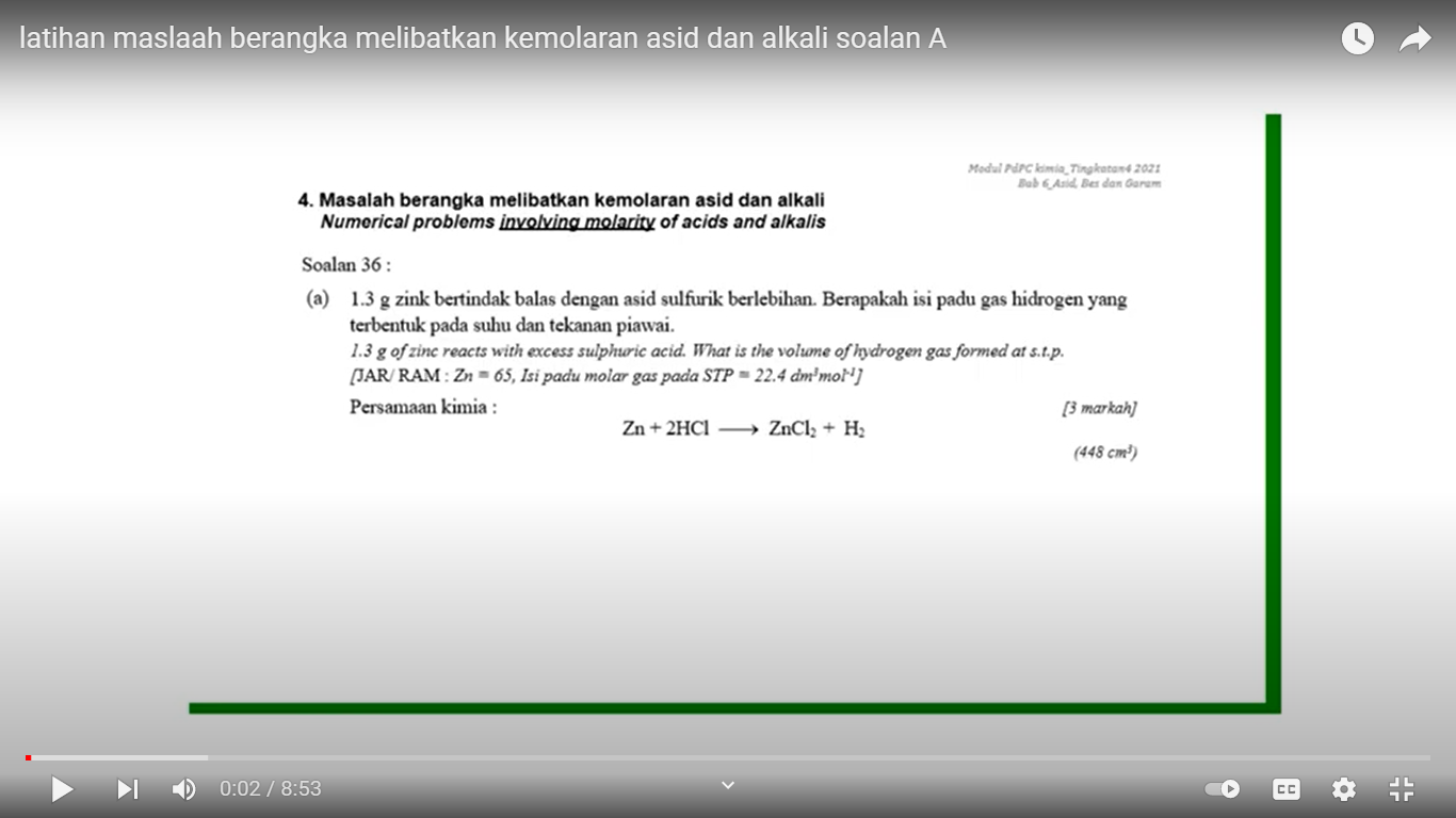 Latihan Maslaah Berangka Melibatkan Kemolaran Asid Dan Alkali Soalan A Modul Pdp Laimie Tingkatan 2021 Bab Asid Berdan 1