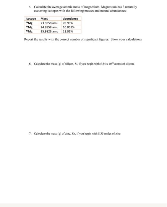 3 The Following Are Properties Of Isotopes Of Two Ciements That Are Essential In Our Diet Determine The Number Of Prot 2