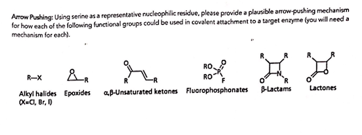Arrow Pushing Using Serine As A Representative Nucleophilic Residue Please Provide A Plausible Arrow Pushing Mechanism 1