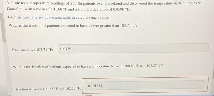 A Clinic Took Temperature Readings Of 250 Flu Patients Over A Weekend And Discovered The Temperature Distribution To Be 1