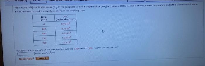 Me Ter Die Oxide Ho Reacts With One To In The Phone To Yield Nitrogen De No And Oxygen Iris Reaction Is Studied At 1