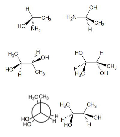 What Are The Line Structures With Dashes And Wedges For The Six Molecules Below 1