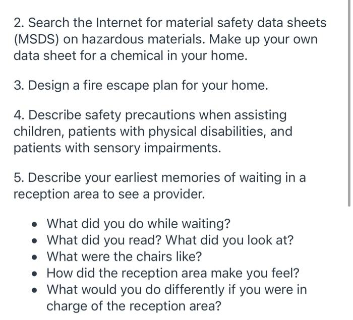 2 Search The Internet For Material Safety Data Sheets Msds On Hazardous Materials Make Up Your Own Data Sheet For A 1