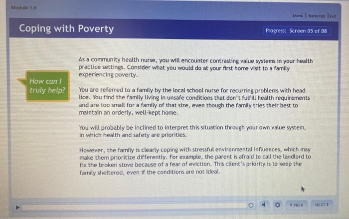 Module 19 Merul Trap It Coping With Poverty Progress Screen 05 Of 08 How Can I Truly Help As A Community Health Nurse 1