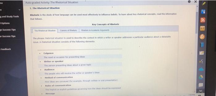 Ne Auto Graded Activity The Rhetorical Situation 1 The Rhetorical Situation And Study Tools Rhetoric Is The Study Of H 1