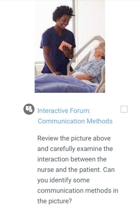 Interactive Forum Communication Methods Review The Picture Above And Carefully Examine The Interaction Between The Nurs 1
