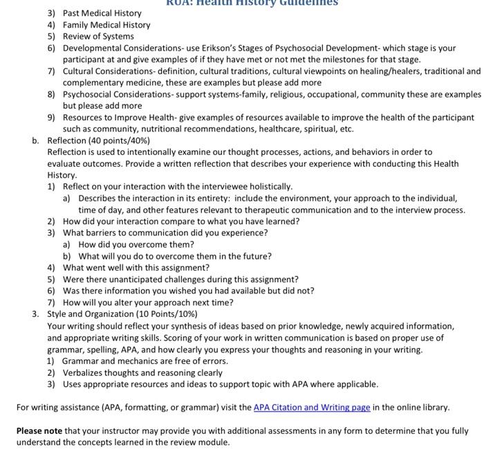 Nr302 Health Assessment Rua Health History Guidelines Purpose Before Any Nursing Plan Of Care Or Intervention Can Be Im 2