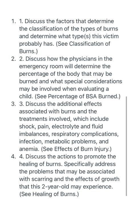 To Do Assignment Details Fund Medical Scii Case Study 1 A Young Boy Age 2 Years Pulled A Pot Of Boiling Water Over His 2
