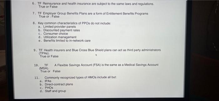 1 Which Of The Following Is Not Considered To Be A Type Of Defined Health Benefits Plan A Individual Health Insurance 3