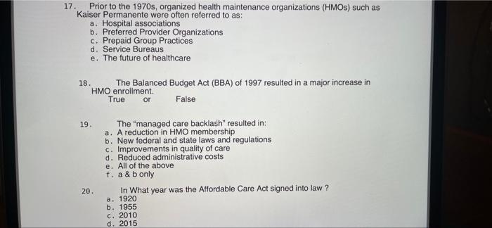 1 Which Of The Following Is Not Considered To Be A Type Of Defined Health Benefits Plan A Individual Health Insurance 5