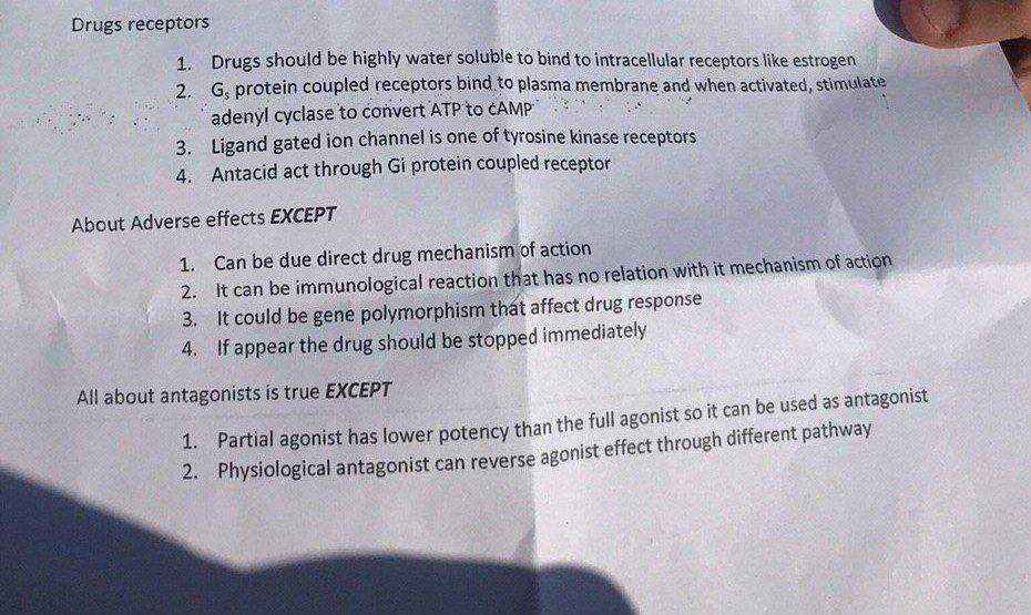 Drugs Receptors 1 Drugs Should Be Highly Water Soluble To Bind To Intracellular Receptors Like Estrogen 2 G Protein C 1