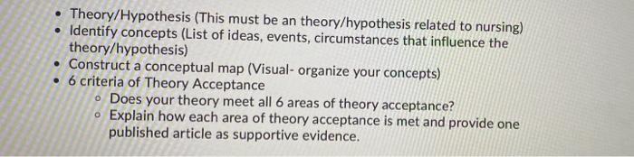 Theory Hypothesis This Must Be An Theory Hypothesis Related To Nursing Identify Concepts List Of Ideas Events Circ 1