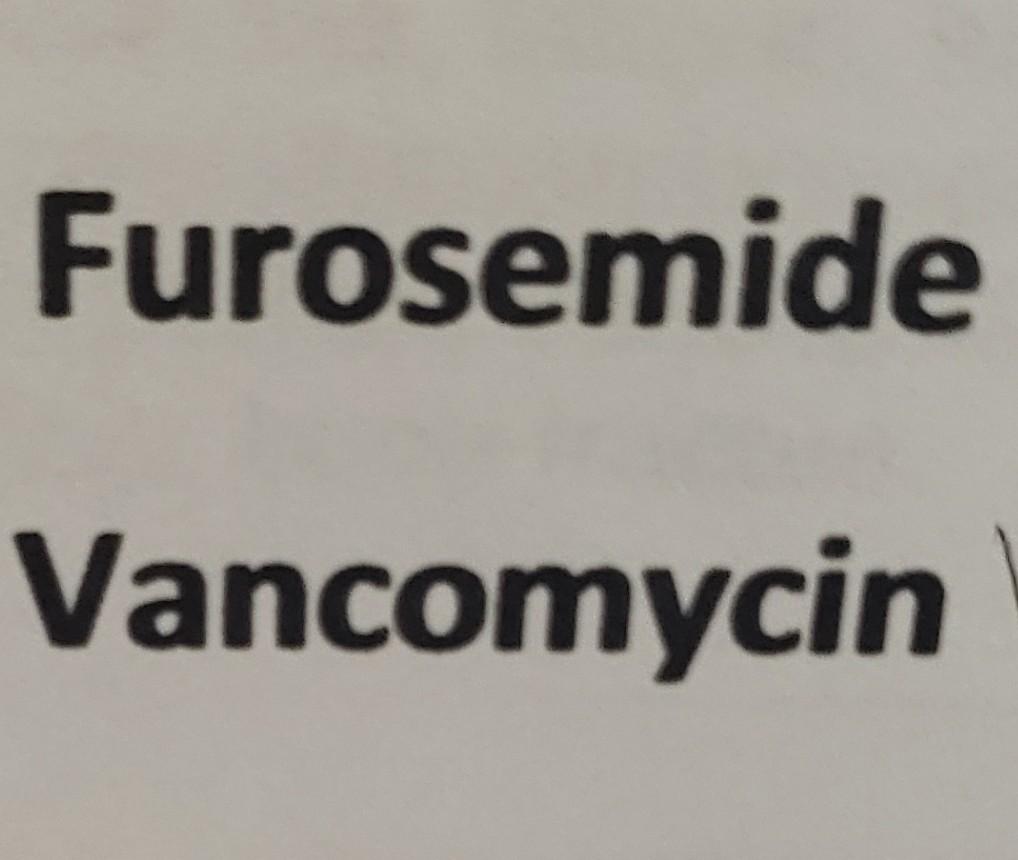 Furosemide Vancomycin Student Name Review Module Chapter Medication Category Class Purpose Of Medication Therapeutic U 1