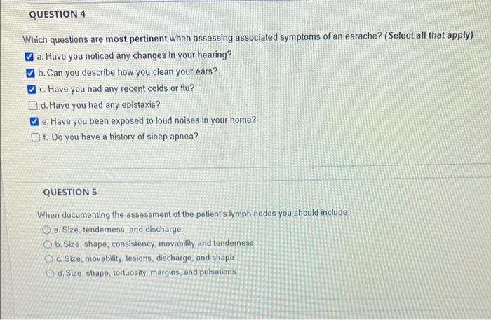 Question 1 1 Points Upon Atencopic Exam A Normal Tympanic Membrane Should Appear A Perly Grey With A Cone Of Light Bet W 2