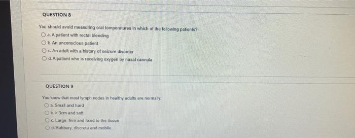 Question 1 Points Tea Your Patient Is Complaining Of Changes In Sense Of Smell Which Assessment Technicus Will You Perf 2