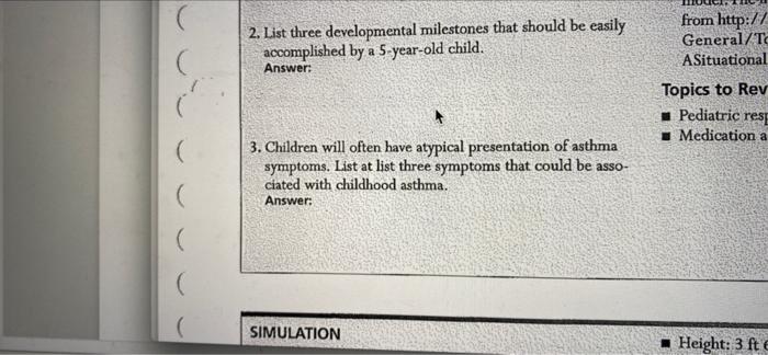 2 List Three Developmental Milestones That Should Be Easily Accomplished By A 5 Year Old Child Answer From Http 1