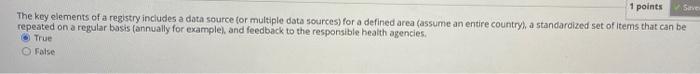 1 Points Save The Key Elements Of A Registry Includes A Data Source For Multiple Data Sources For A Defined Area Assum 1