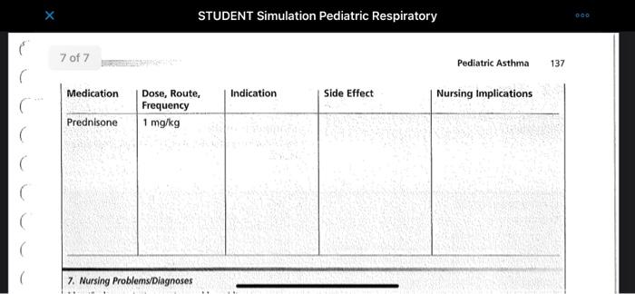 Student Simulation Pediatric Respiratory 000 6 Treatment Identify Drugs That Are Used To Treat A Patient With Pediatric 2